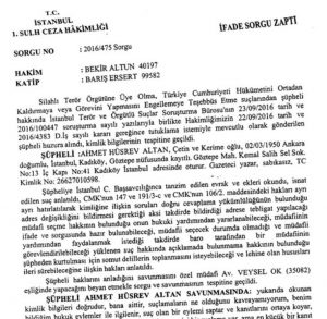 Court verdict on Ahmet Altan's arrest