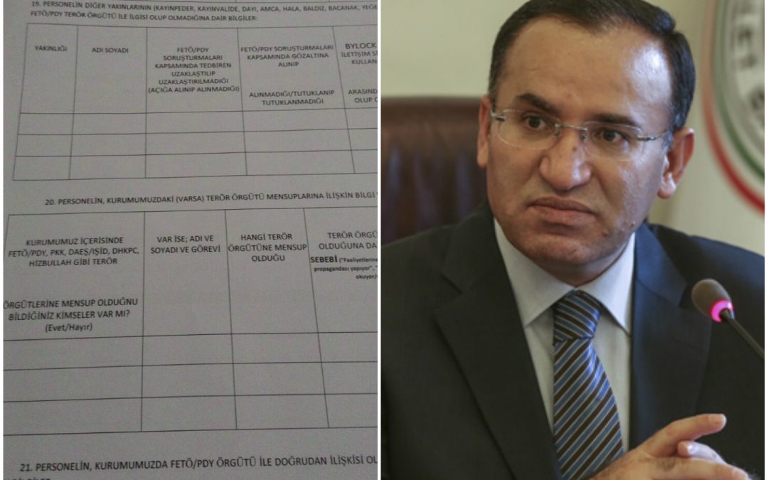 Turkey’s Justice Ministry asks staff to spy on colleagues: leaked document