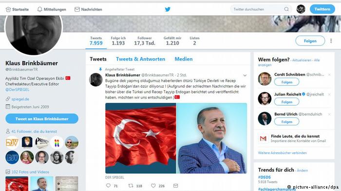 Der Spiegel Twitter account hacked, posting pro-Turkey message