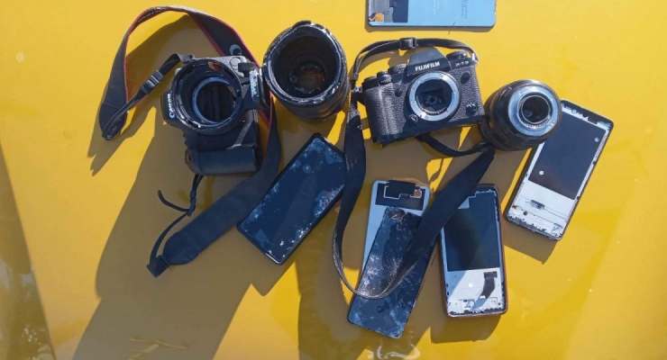 Greek journalists' equipments Turkey