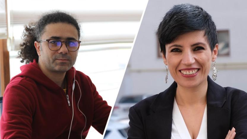 Journalists Sedat Yilmaz and Dicle Muftuoglu