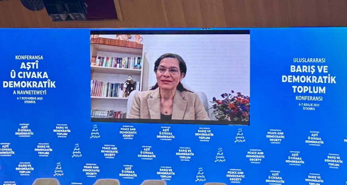 Syrian Kurdish leader joins İstanbul peace conference online after Turkish gov’t blocks her entry